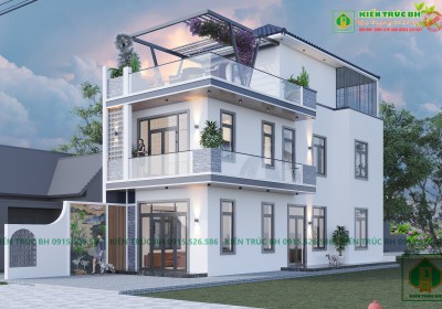 Mẫu nhà phố 3 tầng hiện đại 